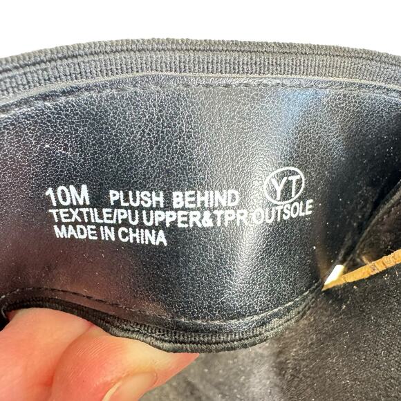 Aerosoles Black Plush Behind Open Toe Cork Wedge High Heels Strappy Size 10 - Picture 7 of 7